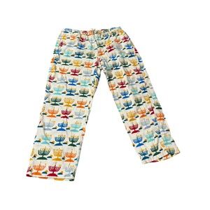Hanna Andersson Adult Men's Pajama Pants Hanukkah Menorah Large Cotton Flannel